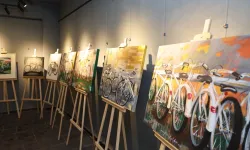 Kayseri Talas'ta sanat ve bisiklet buluşması