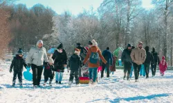 Kocaeli Kuzuyayla'da kar keyfi kış masalına dönüştü