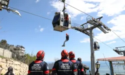 Ordu'da teleferik hattında nefes kesen kurtarma tatbikatı
