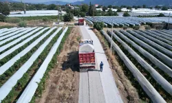 Manisa Sarıgöl'de hasat öncesi yollar yenileniyor