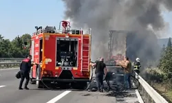Tır seyir halindeyken alevler içinde kaldı