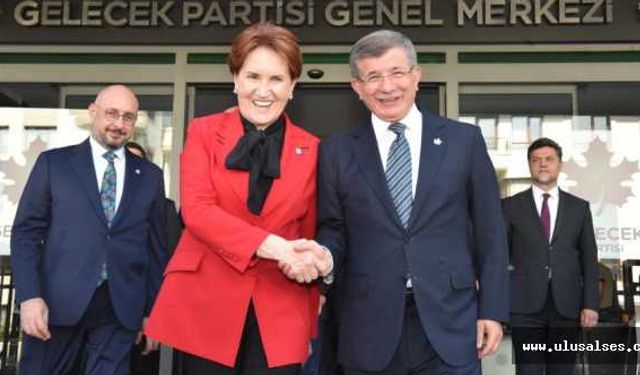 İYİ Parti lideri Akşener, Gelecek Partisi Başkanı Davutoğlu'na ziyaret