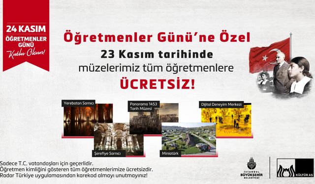 İBB'den 24 Kasım Öğretmenler Günü'ne özel sürpriz