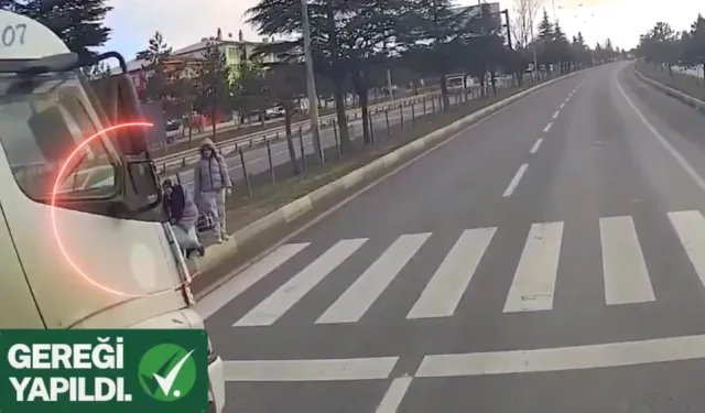 Yaya geçidinde facianın eşiğinden dönüldü!