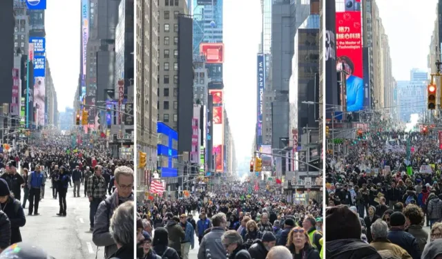 New York'ta protesto dalgası... 'Savaşa, Krala ve ICE'a hayır' yürüyüşü