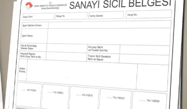 Sanayi Sicil Tebliği yenilendi...