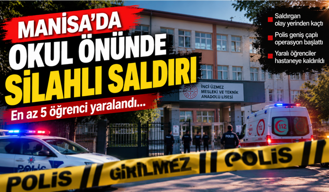 Manisa'da okul önünde silahlı saldırı: En az 5 öğrenci yaralandı