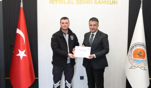 Samsun'da kahraman personele anlamlı teşekkür