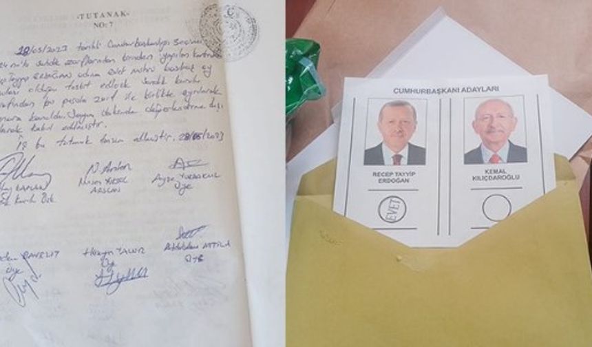 Seçmene verilen oy pusulasından Erdoğan’a basılı oy çıktı