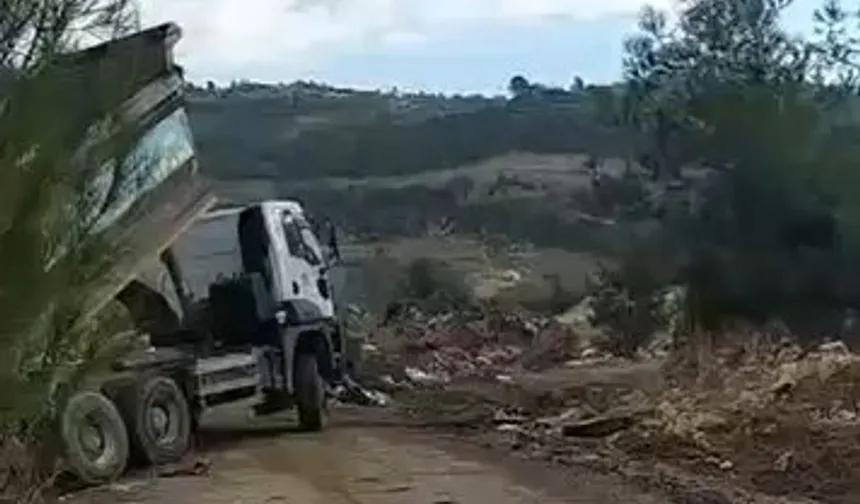 Mersin Yenişehir'de ormanlık alana çöp dökme cezası
