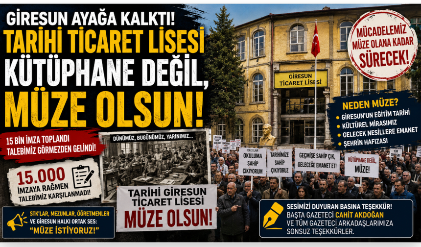Giresun'da Tarihi Ticaret Lisesi Krizi Büyüyor! Mezunlar ve STK'lar: Kütüphane değil Müze yapılsın!