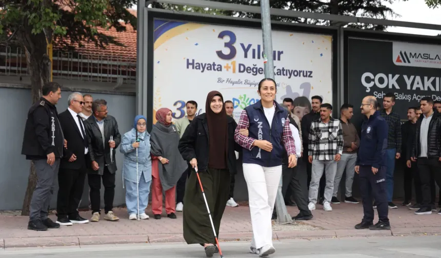 Konya Zabıtası'na görme engelli bireylerden farkındalık eğitimi